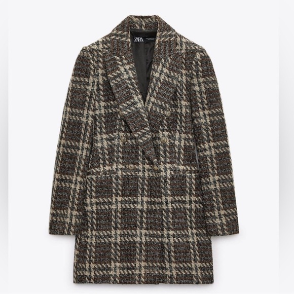 Zara Jackets & Blazers - Zara Brown Plaid Coat